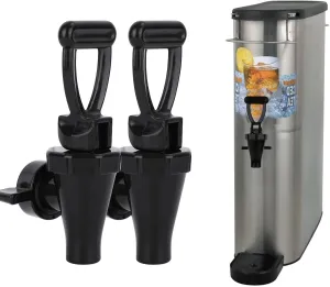 03260.0002 Faucet Kit for Tea Dispenser, Replacement Spigot for Beverage Dispenser (2 Pack Set, Include 2 Wing Nut and 2 C-Ring) (2)