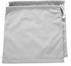 100% Cotton Canvas Travel Laundry Bag, 2-Pack (Small, Light Grey)