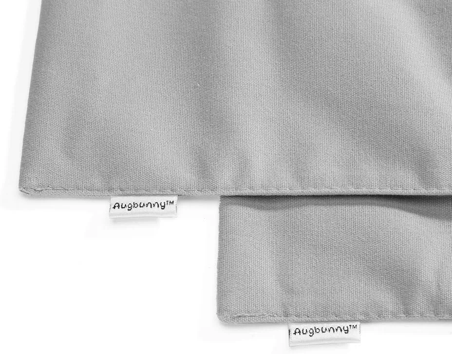 100% Cotton Canvas Travel Laundry Bag, 2-Pack (Small, Light Grey)