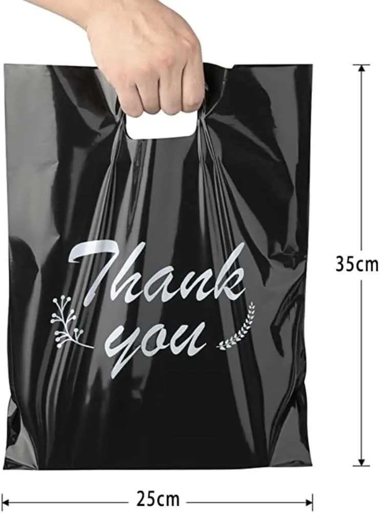100 Pcs Customized Logo Color Shopping Bag with Handle Plastic Gift Bag Businss Customer Plastic Bag Personalized Shopping Bag