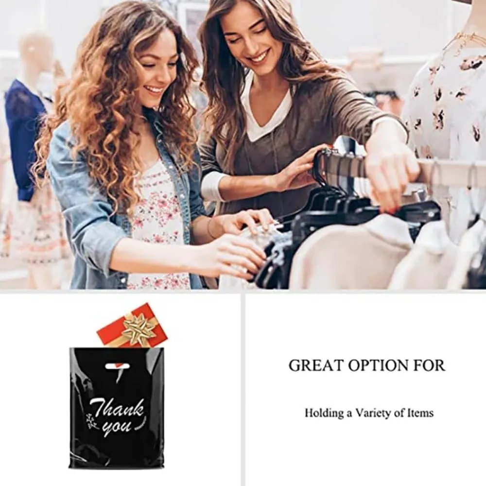 100 Pcs Customized Logo Color Shopping Bag with Handle Plastic Gift Bag Businss Customer Plastic Bag Personalized Shopping Bag