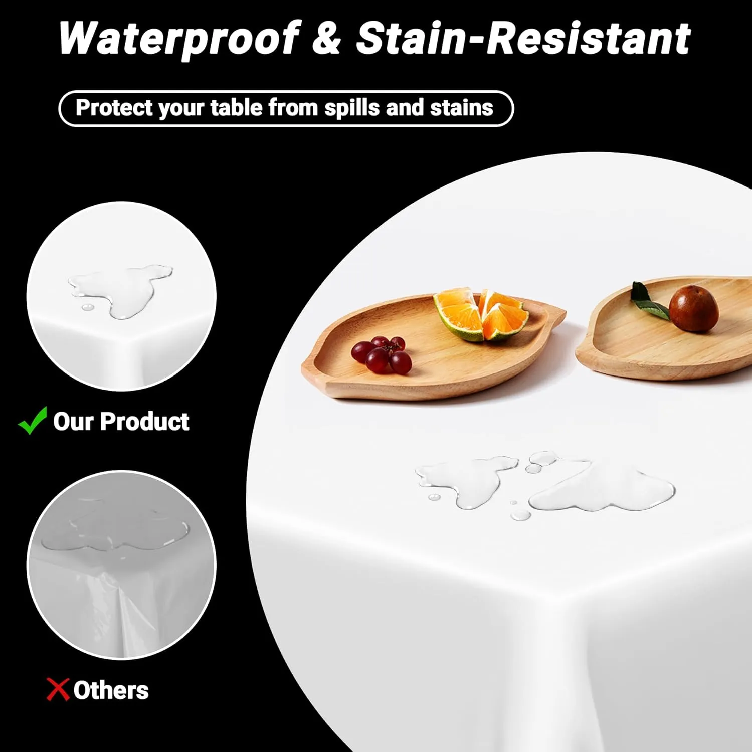 12 Packs Disposable White Plastic Table Cloths, 54 X 108 Inches Dining Table Cloth, Plastic Tablecloths for Rectangle Tables, Quick Setup and Cleanup for Parties Picnic, Wedding and Outdoor