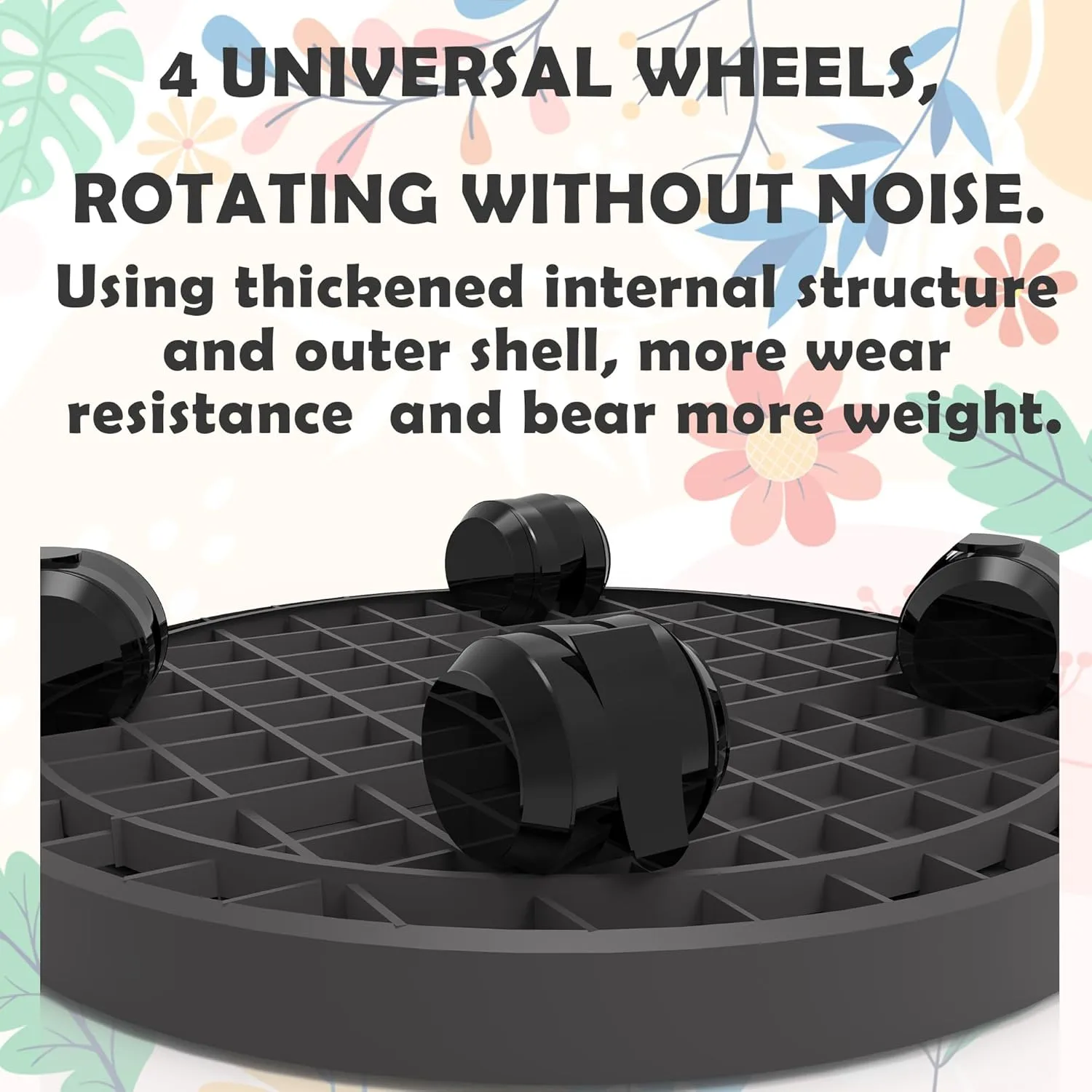 14 Inch Heavy Duty Plant Caddie with Wheels,Rolling Plant Stand Pot Trolley,Wheeled Planter Saucer Tray,Potted Flower Mover Dolly with Casters Round Coaster for Indoor Outdoor
