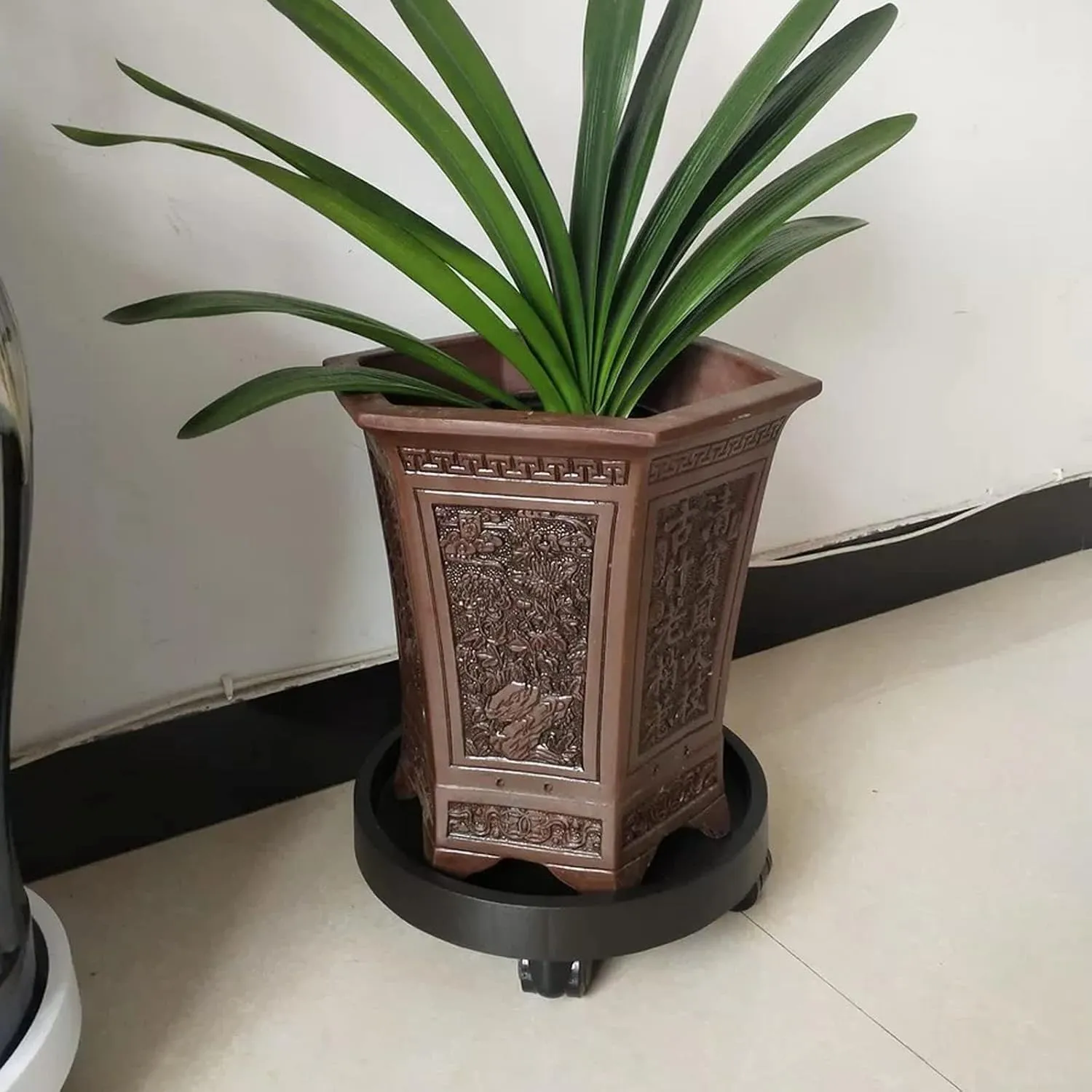 14 Inch Heavy Duty Plant Caddie with Wheels,Rolling Plant Stand Pot Trolley,Wheeled Planter Saucer Tray,Potted Flower Mover Dolly with Casters Round Coaster for Indoor Outdoor