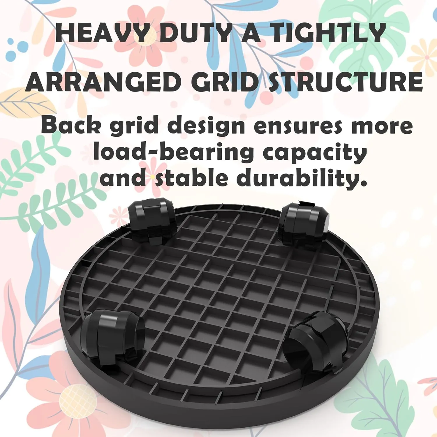 14 Inch Heavy Duty Plant Caddie with Wheels,Rolling Plant Stand Pot Trolley,Wheeled Planter Saucer Tray,Potted Flower Mover Dolly with Casters Round Coaster for Indoor Outdoor