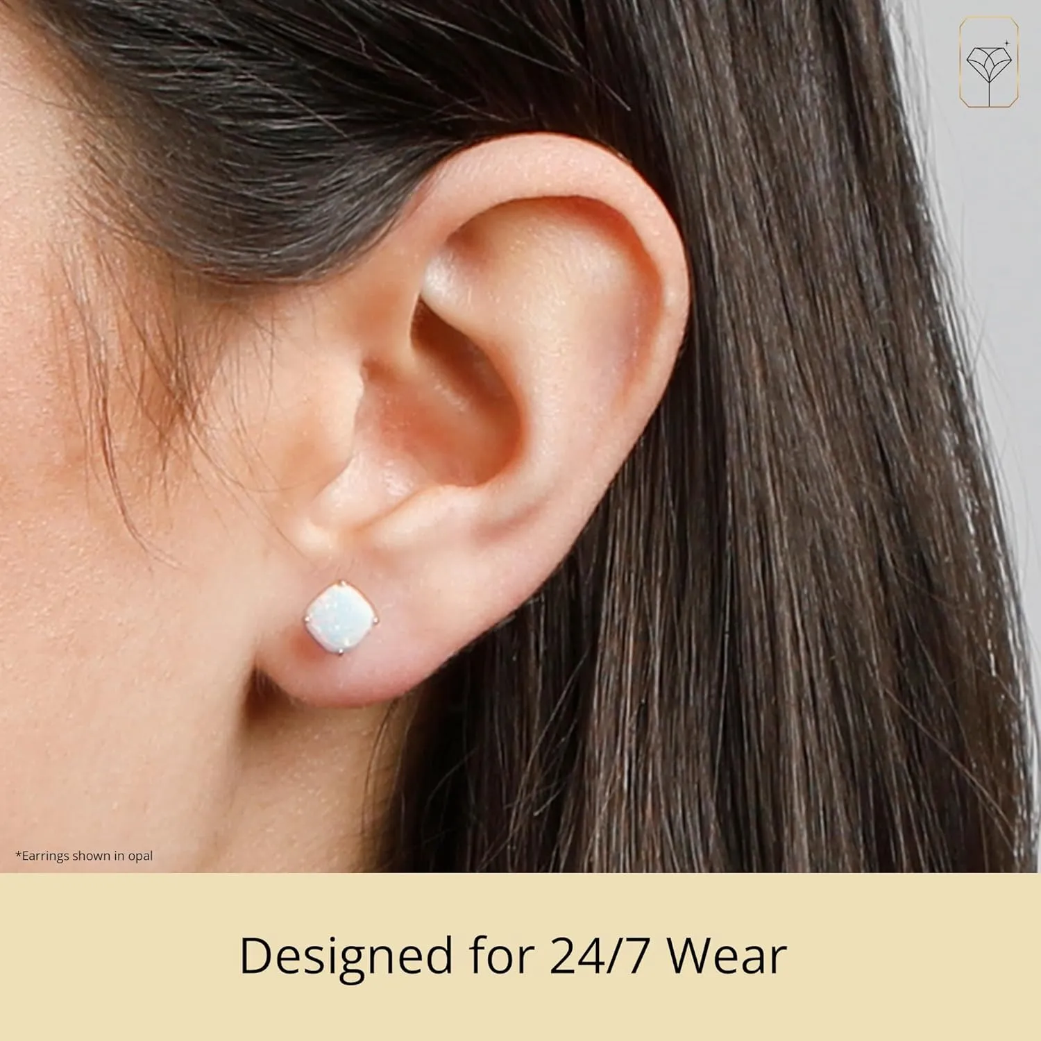 14k Gold Cushion Cut Gemstone Round Stud Earrings for Women | 6mm Round Birthstone Studs | Anti Tarnishing Gold Gemstone Earring by MAX   STONE