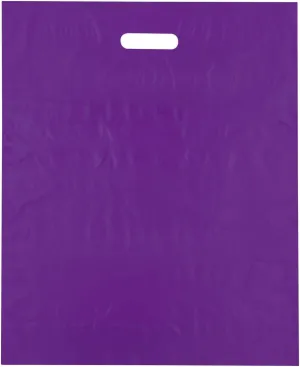 15x18 Purple Die Cut Handle Plastic Shopping Bags 50/cs