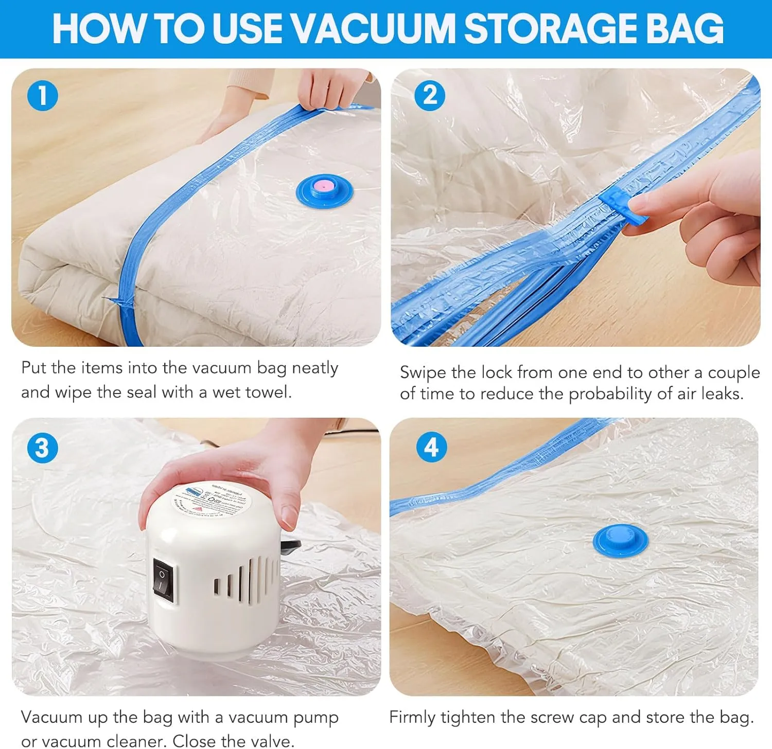 16 Pack Travel Vacuum Storage Bags With Electric Pump, Vacuum Seal Bags for Clothing, Vacuum Sealer Bags for Luggage, Travel Essentials