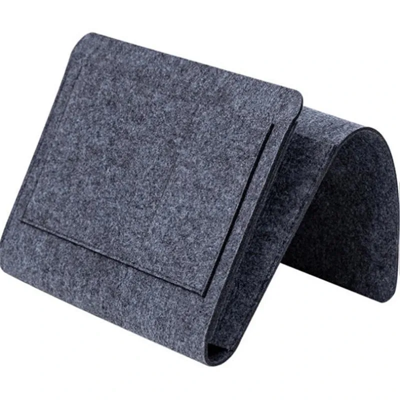 1pcs Felt Bedside Storage Bag Pouch Bed Desk Bag Sofa TV Remote Control Hanging Caddy Couch Storage Organizer Bed Holder Pockets