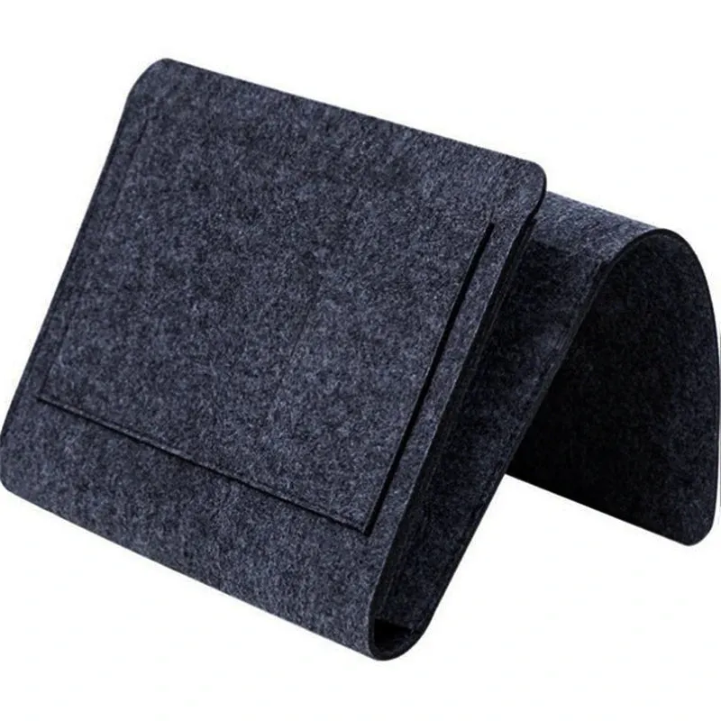 1pcs Felt Bedside Storage Bag Pouch Bed Desk Bag Sofa TV Remote Control Hanging Caddy Couch Storage Organizer Bed Holder Pockets