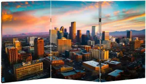 2 Ft Room Divider Screen Alpine Glow Denver Morning Sunrise Portable Short Canvas Folding Screen 3 Panel Freestanding Separator Privacy Partition Indoor Home Office