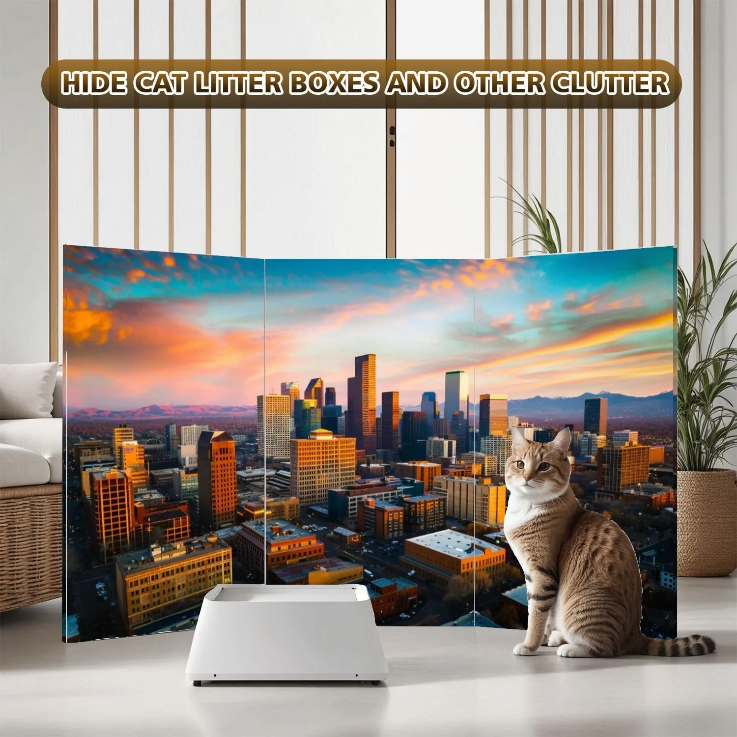 2 Ft Room Divider Screen Alpine Glow Denver Morning Sunrise Portable Short Canvas Folding Screen 3 Panel Freestanding Separator Privacy Partition Indoor Home Office
