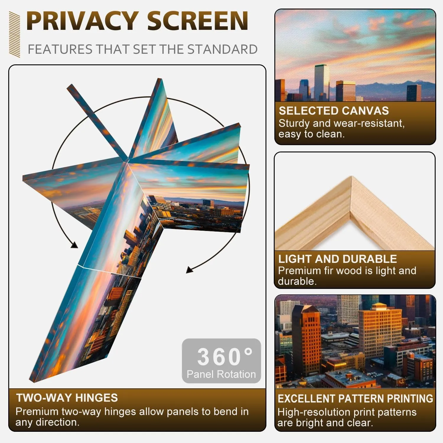 2 Ft Room Divider Screen Alpine Glow Denver Morning Sunrise Portable Short Canvas Folding Screen 3 Panel Freestanding Separator Privacy Partition Indoor Home Office