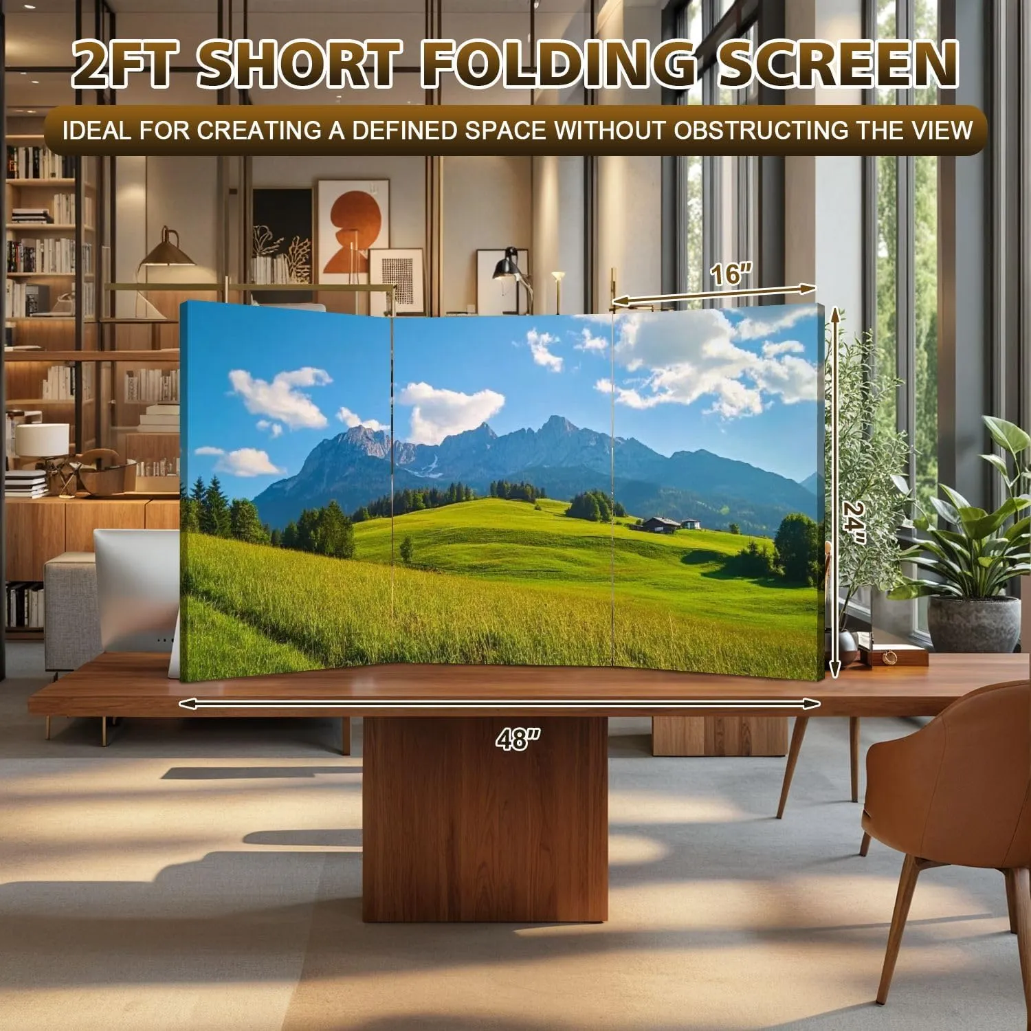 2 Ft Room Divider Screen Idyllic Alpine Scenery Farmhouse Front Wilder Austria Portable Short Canvas Folding Screen 3 Panel Freestanding Separator Privacy Partition Indoor Home Office