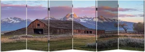 2 Ft Room Divider Screen Moulton Barn Grand Teton Wyoming Portable Short Canvas Folding Screen 6 Panel Freestanding Separator Privacy Partition Indoor Home Office