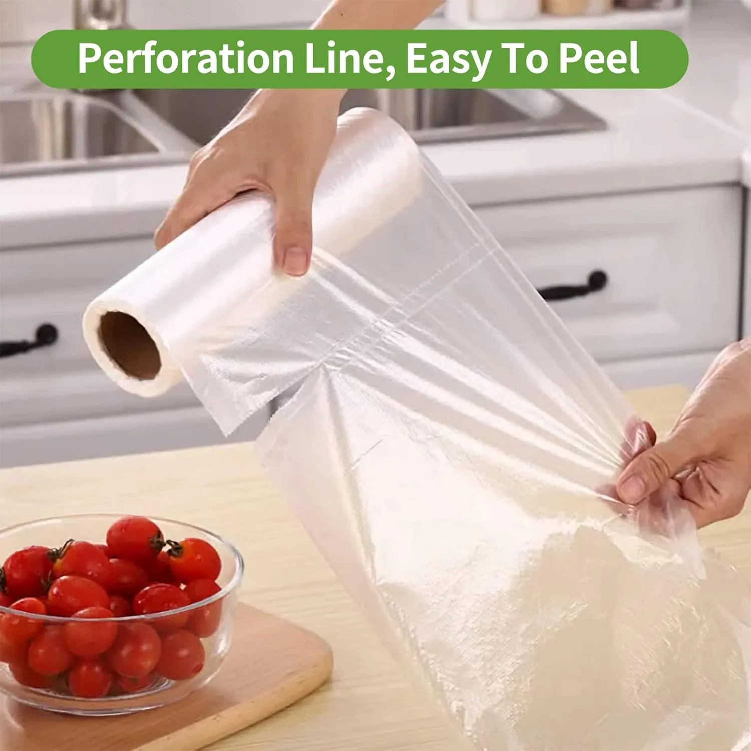 2 Rolls 12" x 16" Plastic Produce Bags on a Roll, Food Storage, for Food Vegetables Bread, Kitchen Bags (350 pcs per Roll)