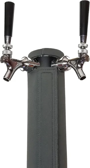 2-TAP Neoprene Beer Tower Cooler - Extra-Thick (4 mm) Dark Grey - Extra-Wide (1.2') Hook-&-Loop Fastener - Fits Towers 3' Wide 12.5' High