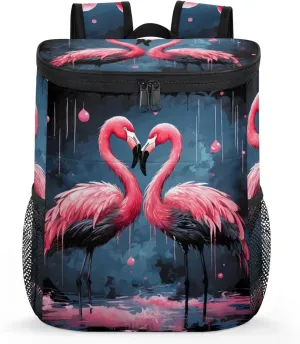 20-Hour Insulated Backpack Cooler Waves Abstract Leakproof Cooler Bag Portable Cooler Backpack