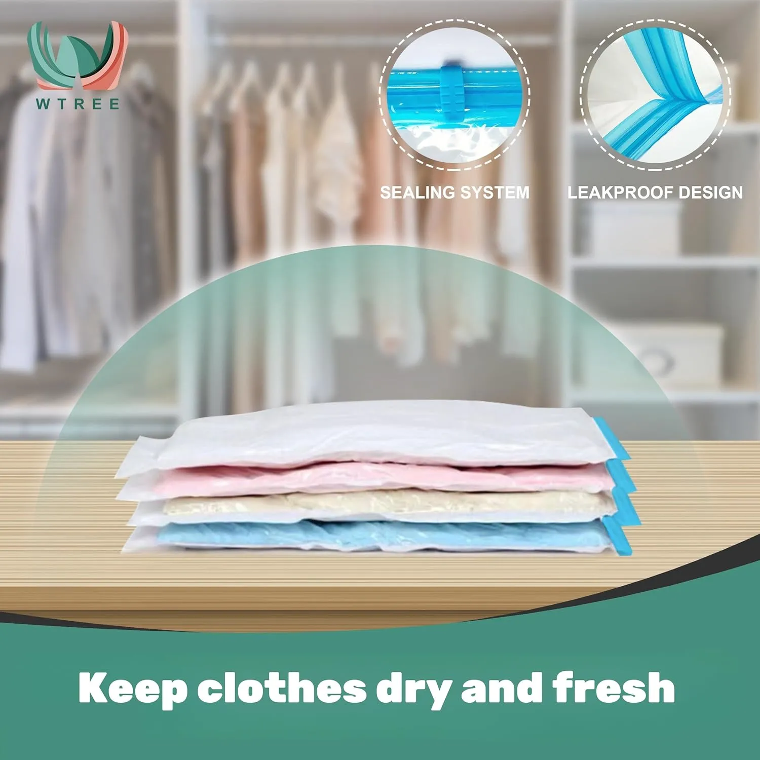 20 Pack Vacuum Storage Bags, Space Saver Bags, Vacuum Sealed Bags for Comforters, Blankets, Clothes Storage, Hand Pump Included (4 Jumbo/4 Large/4 Medium/8 Small)
