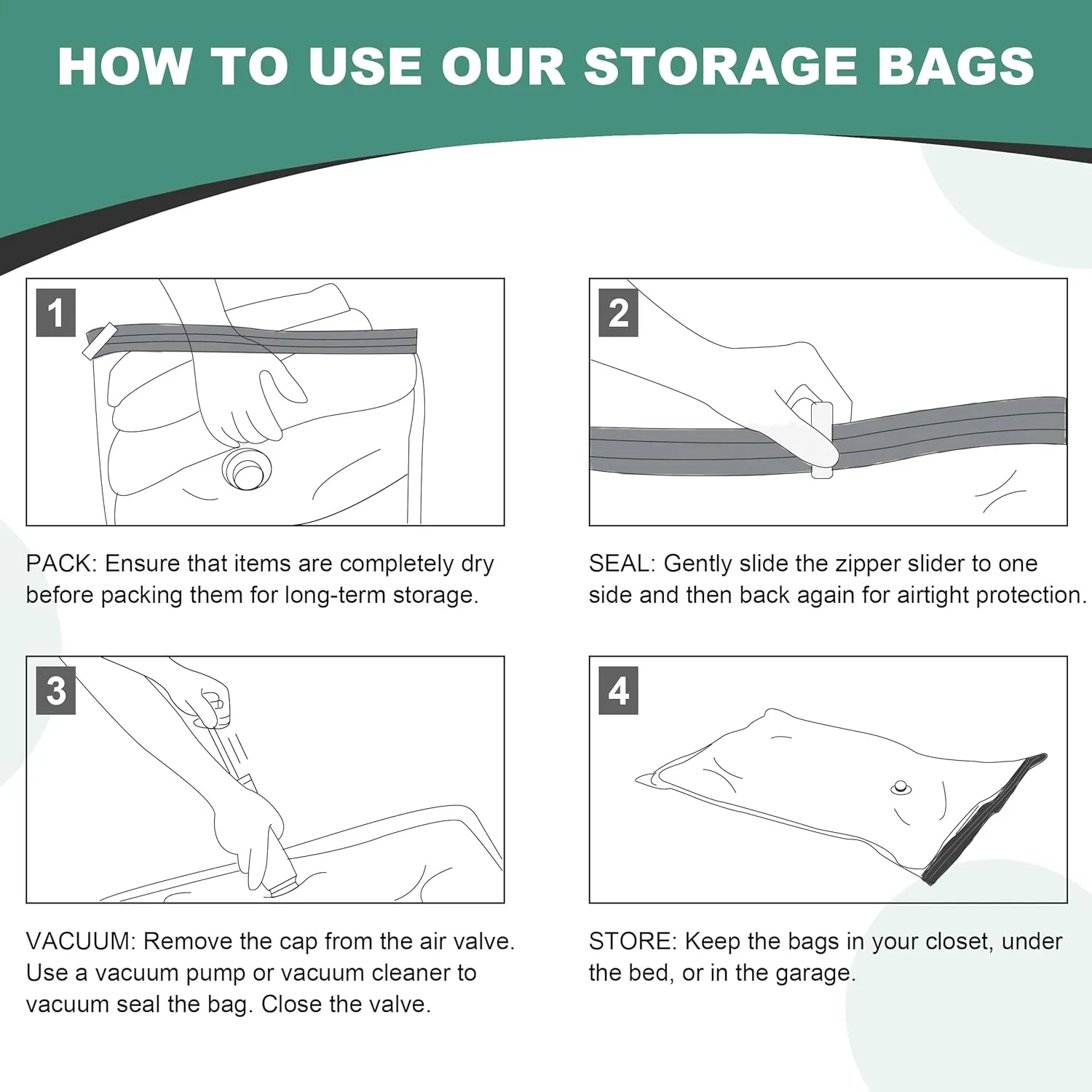 20 Pack Vacuum Storage Bags, Space Saver Bags, Vacuum Sealed Bags for Comforters, Blankets, Clothes Storage, Hand Pump Included (4 Jumbo/4 Large/4 Medium/8 Small)