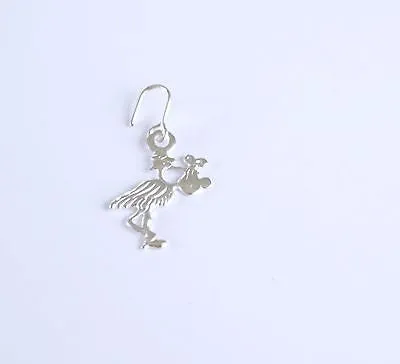 20 Silver Stork Bundle Baby Shower Charms Favors Bag Decoration Jewelry Charm