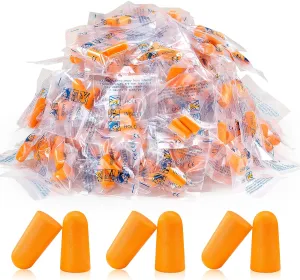 200 Pairs Earplugs for Noise Cancelling Individual Bagged Foam EarPlugs for Sleeping Work Snoring Sound Blocking Construction Loud Noise Reducing Earplugs Orange Color
