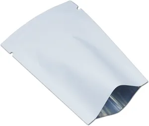 200 Pieces Mylar Bags Open Top Food Storage Bags Matte Foil Bag Flat Heat Vacuum Seal Aluminum Pouch for Candy Packing (3.54x5.12 inch, White)