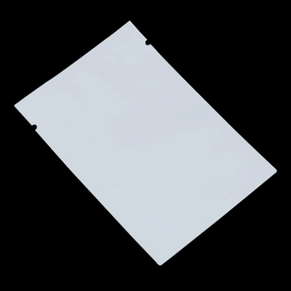 200 Pieces Mylar Bags Open Top Food Storage Bags Matte Foil Bag Flat Heat Vacuum Seal Aluminum Pouch for Candy Packing (3.54x5.12 inch, White)