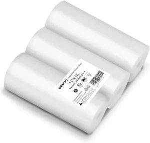 [2024 New] 11" x 50' 3 Rolls, Vacuum Sealer Rolls Bags for Food, Great for Food Storage, Sous Vide and Meal Prep, Wevac Lite