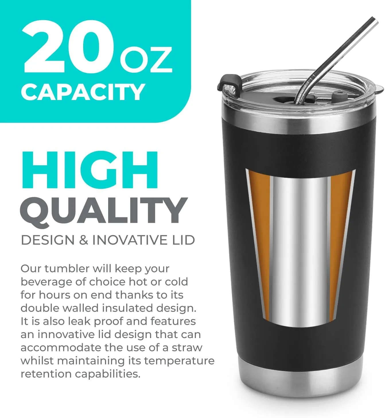 20oz Insulated Coffee Tumbler - Great Gardening Gifts For Women and Men – Gifts For Plant Lovers - A Funny Gift for Mom or Dad (Happy Hoe)
