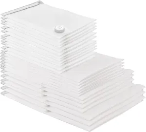 25 Pack Vacuum Storage Bags, Vacuum Sealed Storage Bags (3Jumbo/4Large/6Medium/6Small/6Roll), Space Saver Bag for Clothes, Blanket, Duvets, Pillows, Bedding,Comforters, Travel (Air Pump Not Included)