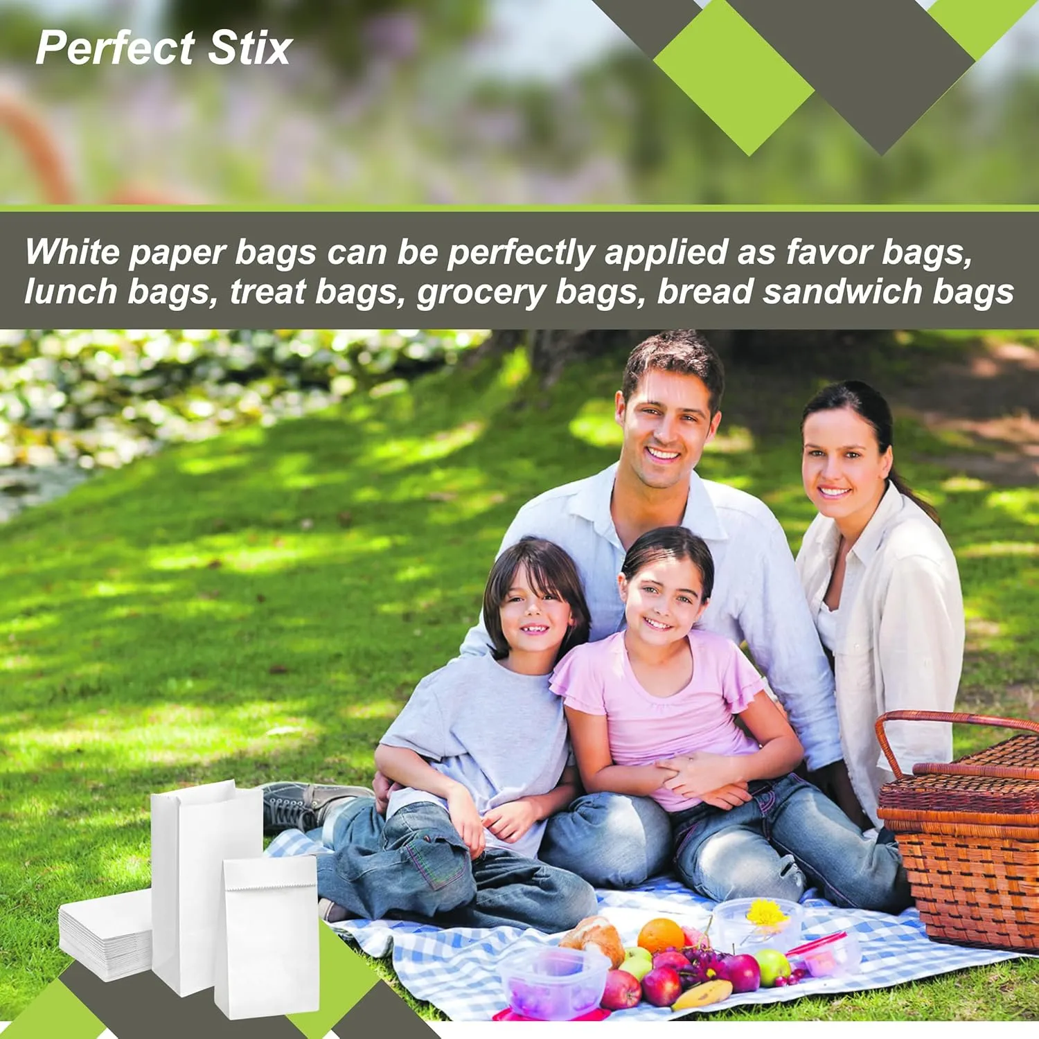 2lb White Paper Bags-Pack of 500ct