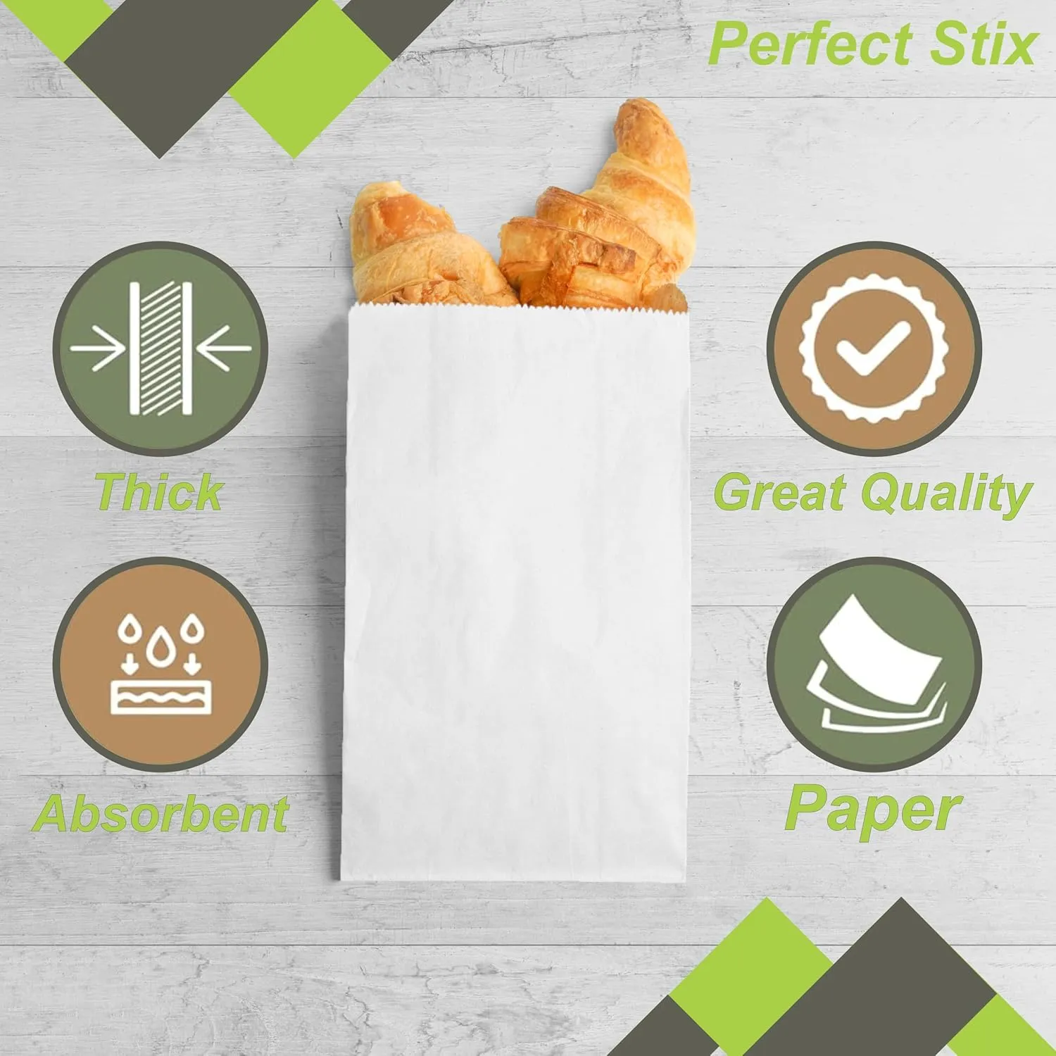 2lb White Paper Bags-Pack of 500ct