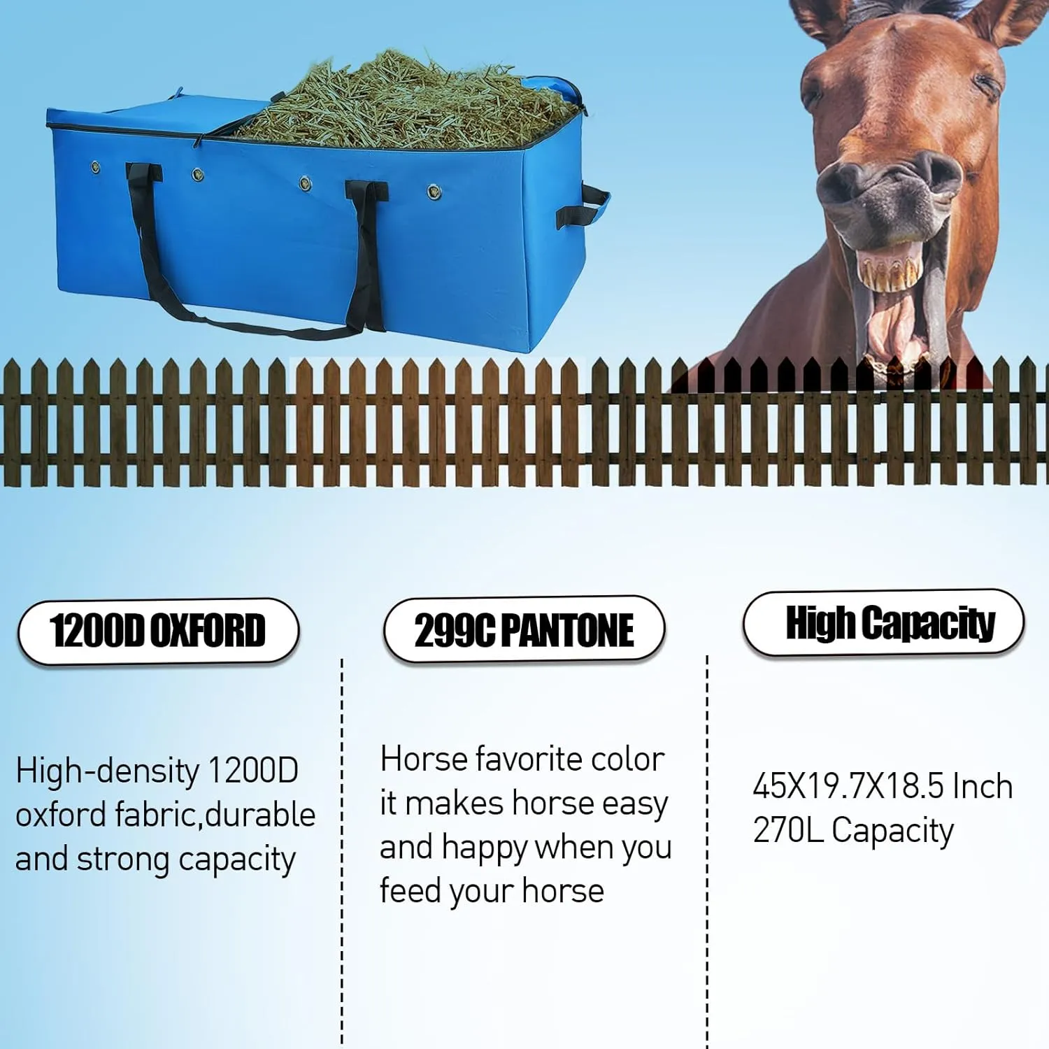 2pcs Hay Bale Storage Bag,Heavy Duty 1200D Oxford Fabric Hay Bale Bag Extra Large Hay Bag for Hay Transport and Storage，45x19.7x18.5 Inch