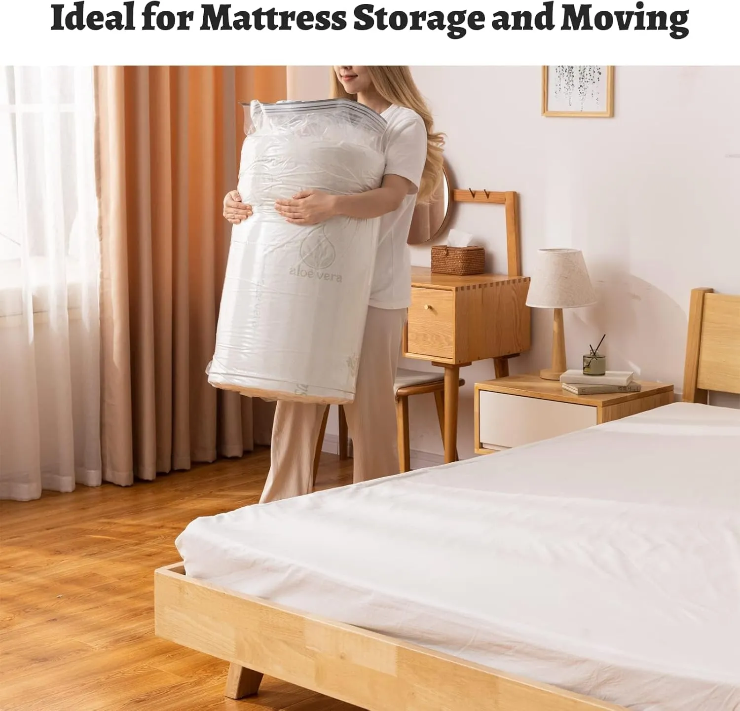 2pcs Mattress Vacuum Bag,240x120cm Space Saver Vacuum Storage Bags,Oversized Vacuum Bags,Twin Mattress Vacuum Bag King, Mattress Bag Vacuum Sealer Bag for Memory Foam Mattress Moving Shipping Storage