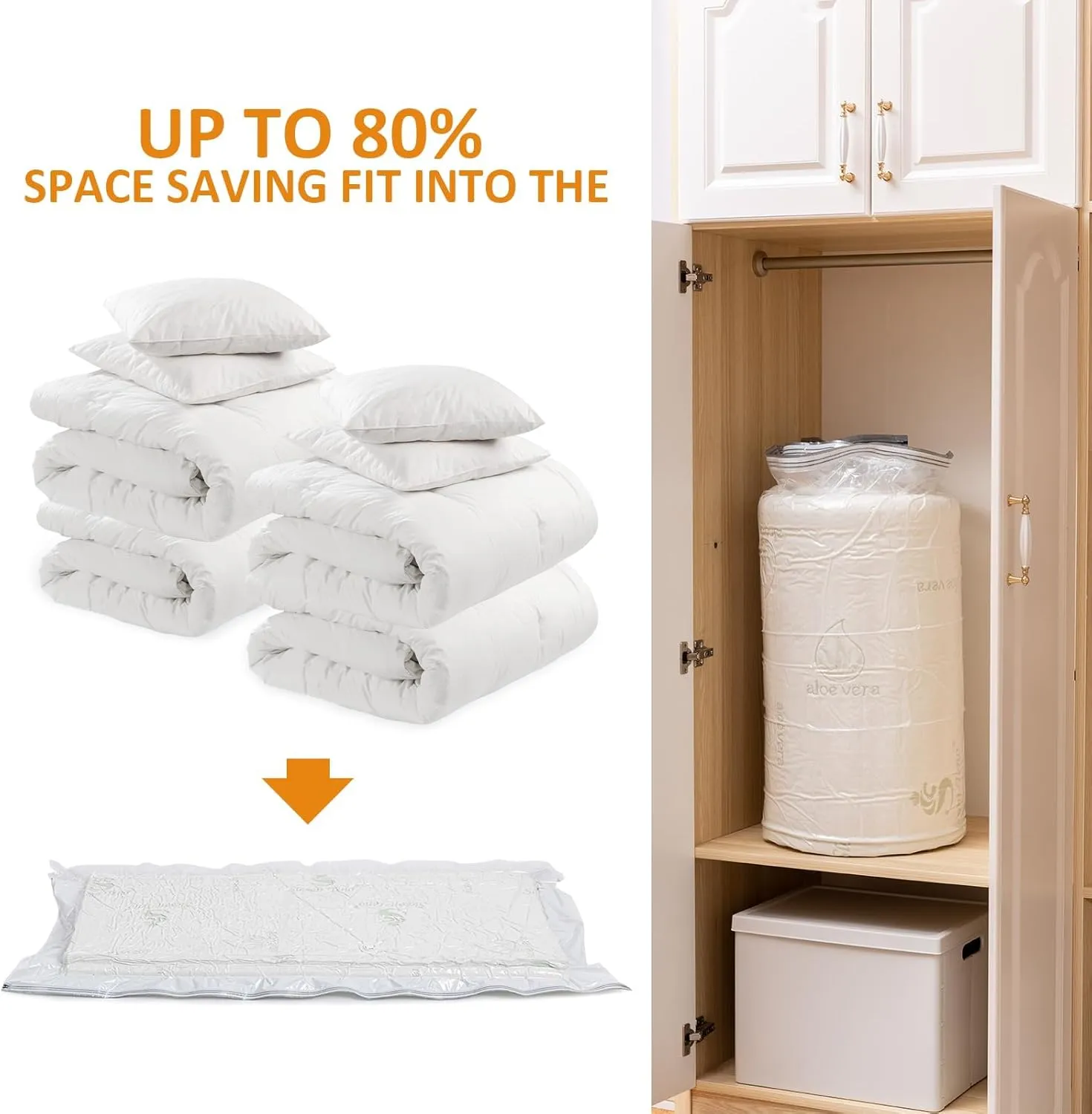 2pcs Mattress Vacuum Bag,240x120cm Space Saver Vacuum Storage Bags,Oversized Vacuum Bags,Twin Mattress Vacuum Bag King, Mattress Bag Vacuum Sealer Bag for Memory Foam Mattress Moving Shipping Storage