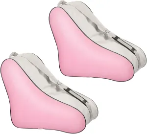 2pcs Roller Skates Handbag Figure Skate Bag Bags Skates Bag Shoulder Carrying Roller Skate Pouches Figure Skating Skate Bag Ice Skating Bag Covers Adults Storage Fabric Pink