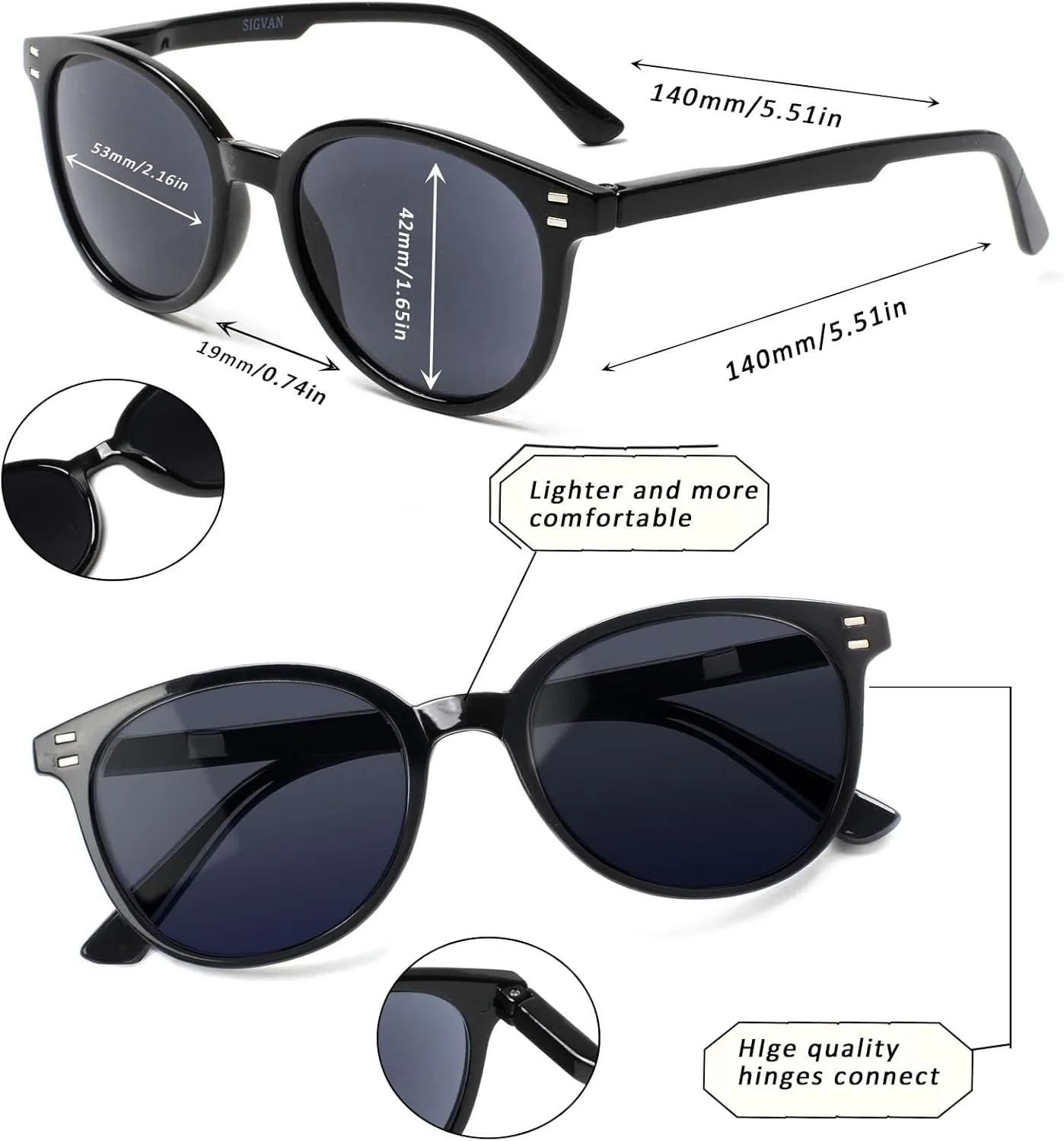 3 Pack Reading Glasses Spring Hinge Stylish Readers Black/Tortoise for Men and Women (4 Pack Mix, 0.00, x)