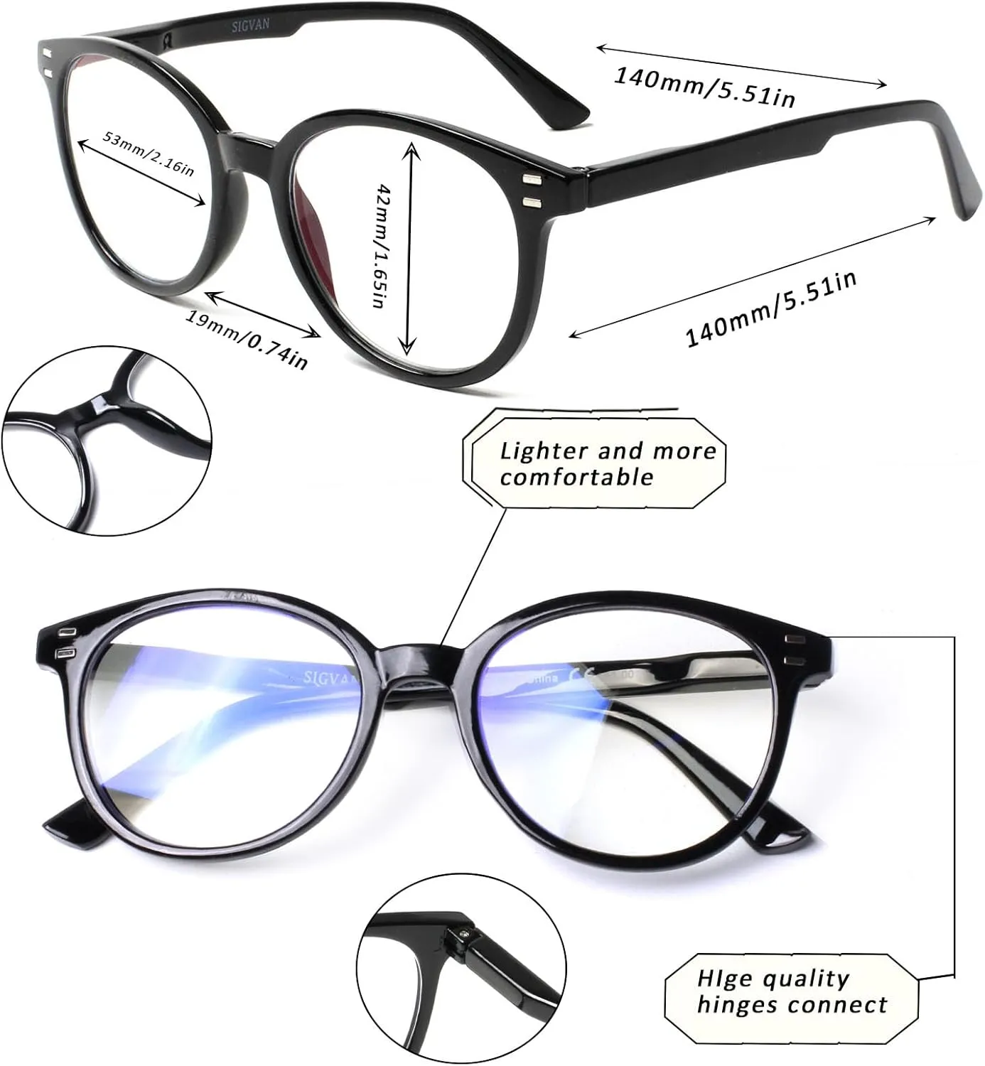 3 Pack Reading Glasses Spring Hinge Stylish Readers Black/Tortoise for Men and Women (4 Pack Mix, 0.00, x)