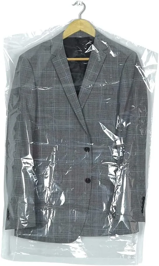30 Pack Clear Plastic Clothes Covers 35.4inch Dry Cleaning Hanging Dust Proof Garment Bags for Home Storage Clothing Stores & Dry Cleaners.