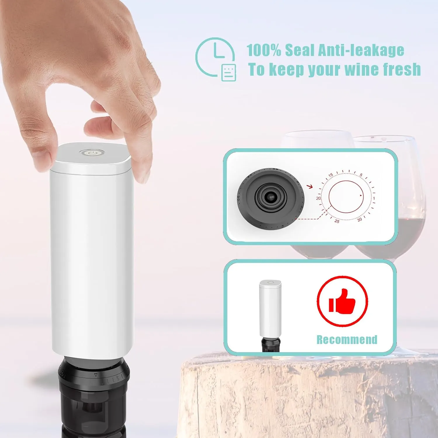 31 PCS Electric Vacuum Sealer, Sous Vide Bags, Portable Mini Vacuum Sealer with 20Pcs Reusable Food Saver Sealer Bags, 4 Sealing Clip, 2 Clips for Sous Vide Cooking, 2 vacuum wine stoppers