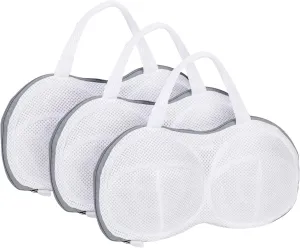 3Pcs Bra laundry bags,Bra Washing Bag for Laundry Lingerie Underwear Brassiere Bag,Lingerie Bags with 3D Skeleton for Washing Machine,Grey（A to C Cups）
