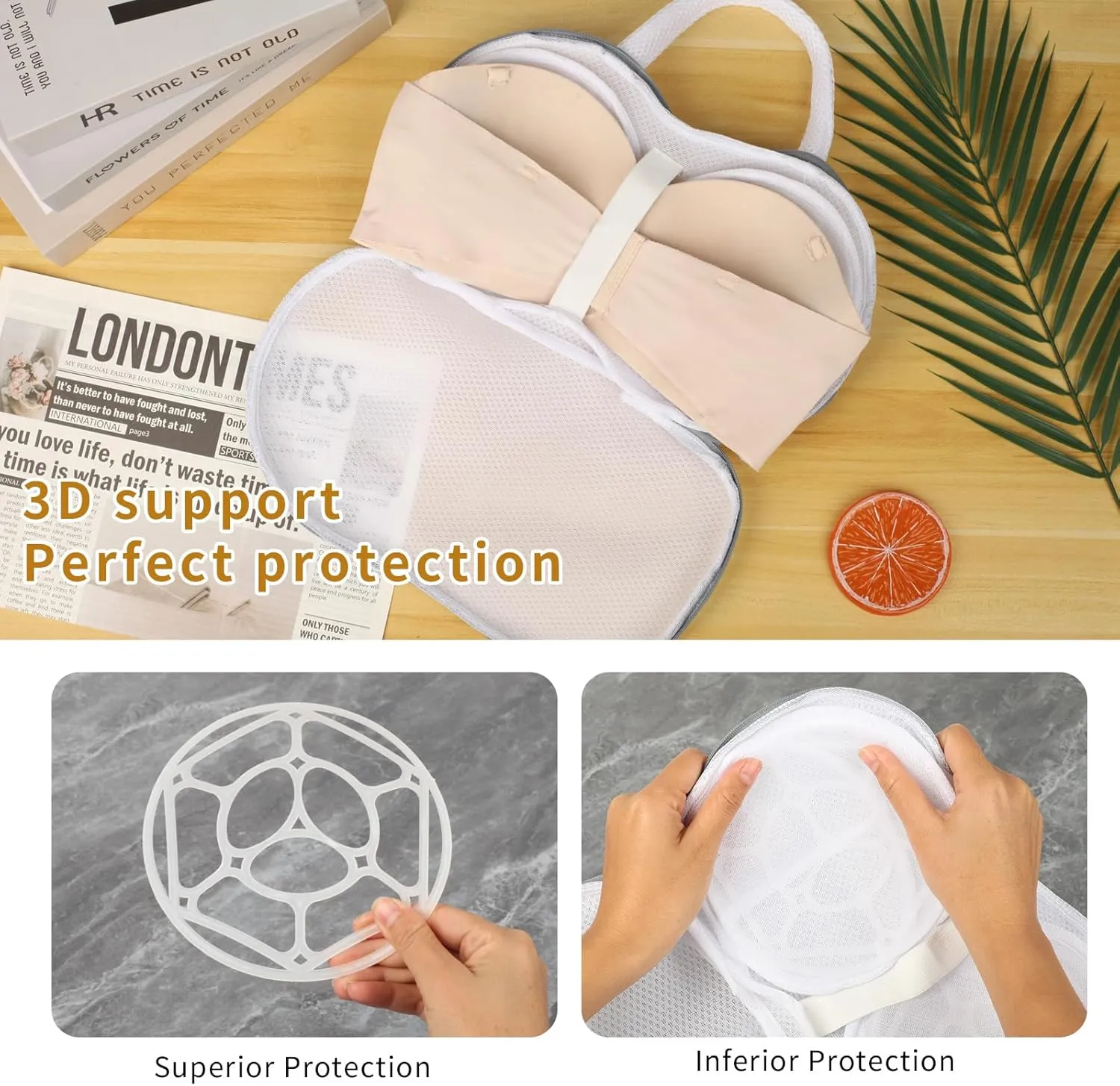 3Pcs Bra laundry bags,Bra Washing Bag for Laundry Lingerie Underwear Brassiere Bag,Lingerie Bags with 3D Skeleton for Washing Machine,Grey（A to C Cups）