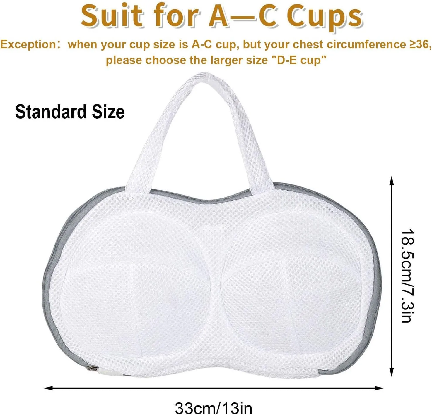 3Pcs Bra laundry bags,Bra Washing Bag for Laundry Lingerie Underwear Brassiere Bag,Lingerie Bags with 3D Skeleton for Washing Machine,Grey（A to C Cups）