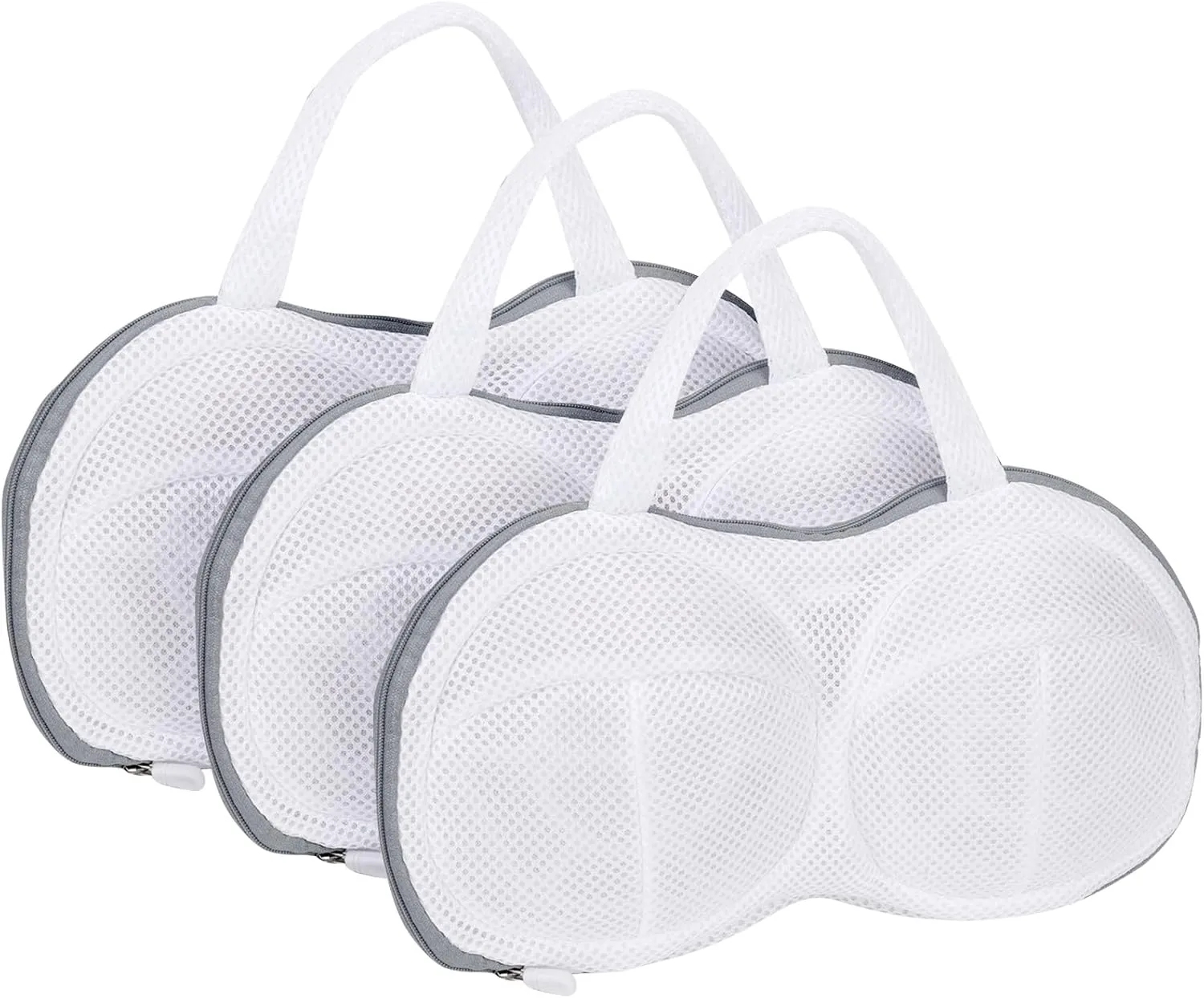 3Pcs Bra laundry bags,Bra Washing Bag for Laundry Lingerie Underwear Brassiere Bag,Lingerie Bags with 3D Skeleton for Washing Machine,Grey（A to C Cups）