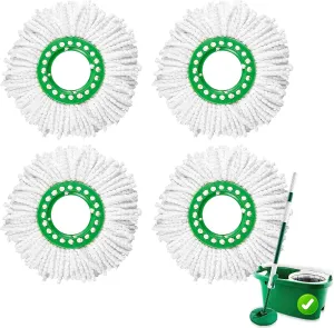 4 Pack Mop Head Replacement for Libman Tornado Spin Mop, Resuable Microfiber Mop Refill Head for Libman Tornado Spin Mop System, Easy to Replace, Machine Washable