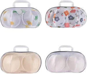 4 PCS Large Bra Washing Bags for Laundry, Lingerie Bag Underwear Brassiere Washing Bags with Zipper for Women Laundry Storage (WHITE4)