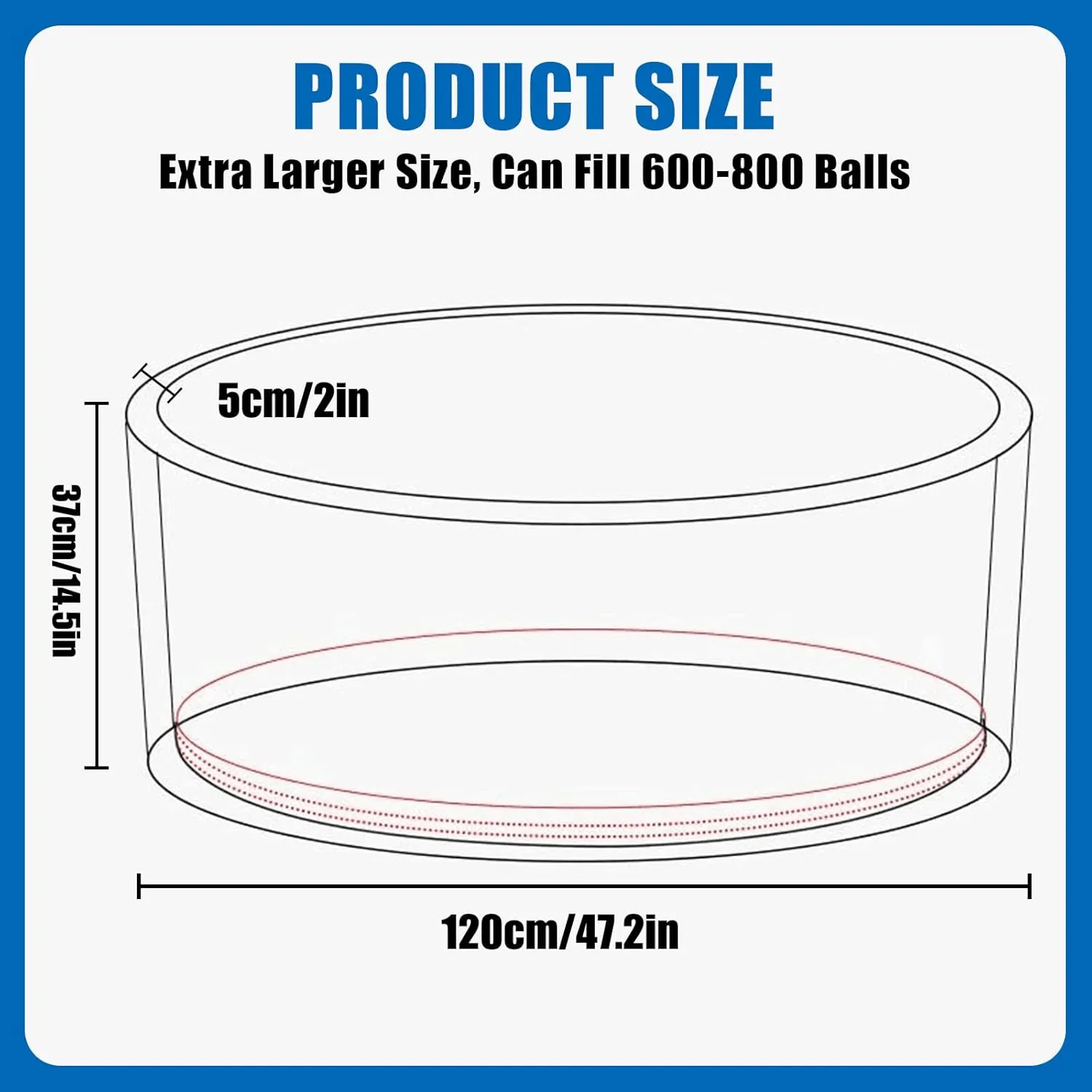 48 Inch Foam Ball Pit for Children Toddlers,Baby Soft Round Ball Pool, Ideal Gift for Babies Infants Indoor and Outdoor Game -(Balls NOT Included) Light Grey