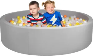 48 Inch Foam Ball Pit for Children Toddlers,Baby Soft Round Ball Pool, Ideal Gift for Babies Infants Indoor and Outdoor Game -(Balls NOT Included) Light Grey