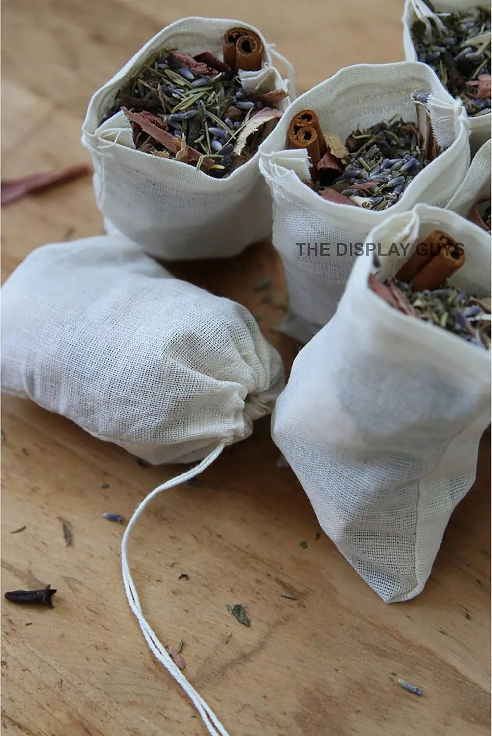 48-Pack Reusable 3x5 Cotton Canvas Muslin Bags w. Drawstring - Multi-Purpose - Gifts, Party Favors, Spices